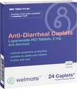 WELMATE - Diarrheal Caplets (24 Caplets) - Loperamide HCL 2 mg - Ripuli Oireet - Vatsakipu reliever - Ripulilääkkeet - Yli-Counter lääkkeiden