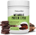NaturalSlim Protéine Poudre avec Vitamines et Minéraux Métabolique C-Plus - Poudre de remplacement de repas Fortifiée avec Vitamine C, Zinc et Amino Acid - Chocolate Protéine Poudre 10 portions 1,1 lb.