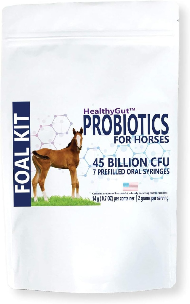 HealthyGut Foal Kit für Pferde Nahrungsergänzung, All-Natural Formel (14 g)