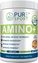 Mistura de bebida PURE Amino+, Splash de frutas, 9 Aminoácidos Essenciais, L-Arginina, L-Citrulina, 501g, 30 Servings, Suplemento de Bem-Estar Premium