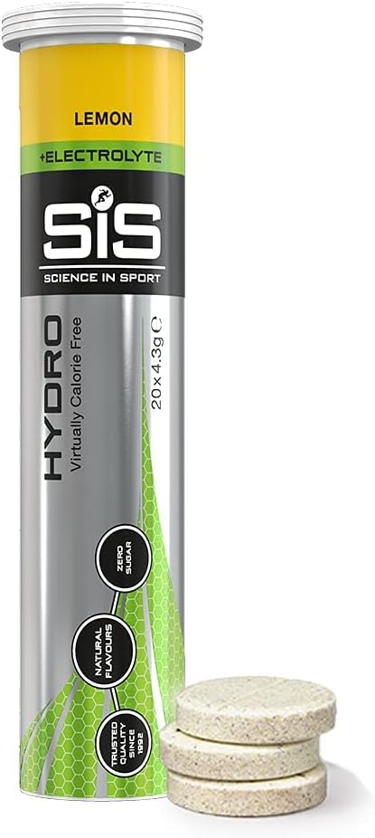 SIS Hydro Electrolite Drink Tablet, Electrolite Tab untuk Hidration, Enhanced Endurance Sports Minum untuk Running, Cycling, Triathlon, Lemon - 20 tablet - 1 Pack