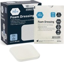 MED Sterile Foam Dressings for Wounds, Soft Absorbent Non Adhesive Waterproof Medical Foam Padding for Ulcers, Lesións (2x2 Inch)