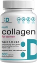 Multikollagen piller med vitamin C, E & Biotin, 300 kapsler – Hydrolysert collagen peptider – 11 i 1 formel med så Palmetto, Bamboo Silica, & hyaluronsyre – hår, hud, negl, & felles helse