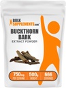 BulkSupplements.com Buckthorn Bark Extract Powder - Buckthorn Bark Powder, Herbal Supplement - Vegan & Gluteeniton, 750mg per Tarjoilu, 500g (1,1 lbs) (Pakkaus 1)