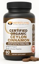 Me First Living Ceylon Cimet 1000mg, 100% Certified Organic Ceylon Cimet, Non-GMO, True Cimet, Metabolizem Podpora, Antioksidant - 60 tablet