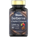 Berberine with Ceylon Cinnamon: 2200 mg Per Capsule - 180 Capsules | Natural Berberine Supplement for Cardiovasular & Circulatory System Health* | 6 Month Supply | Made in the USA!