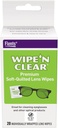 Flents Lens Wipes, Wipe 'N Clear, 20 Count, Pre-Moistened, Streak-Free, Säker för glasögon, Anti-Fog, Gentle Cleaning, Clear Vision, Individually Wrapped för Travel & Convenience, Gjord i USA