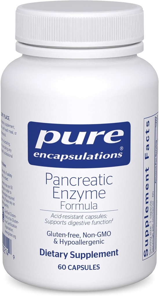 Pure Encapsulations Pancreatic Enzyme Formula - Digestive Enzymes for Trawienie - Wzmocnienie Gut Health * - ukierunkowane dostawy kapsułki - Gluten Free & Non-GMO - 60 kapsułki