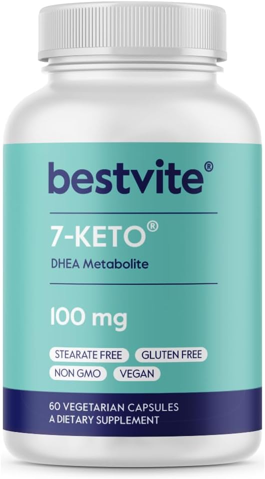 BESTVITE 7-Keto 100mg DHEA (60 채식 캡슐) - 자극 없음