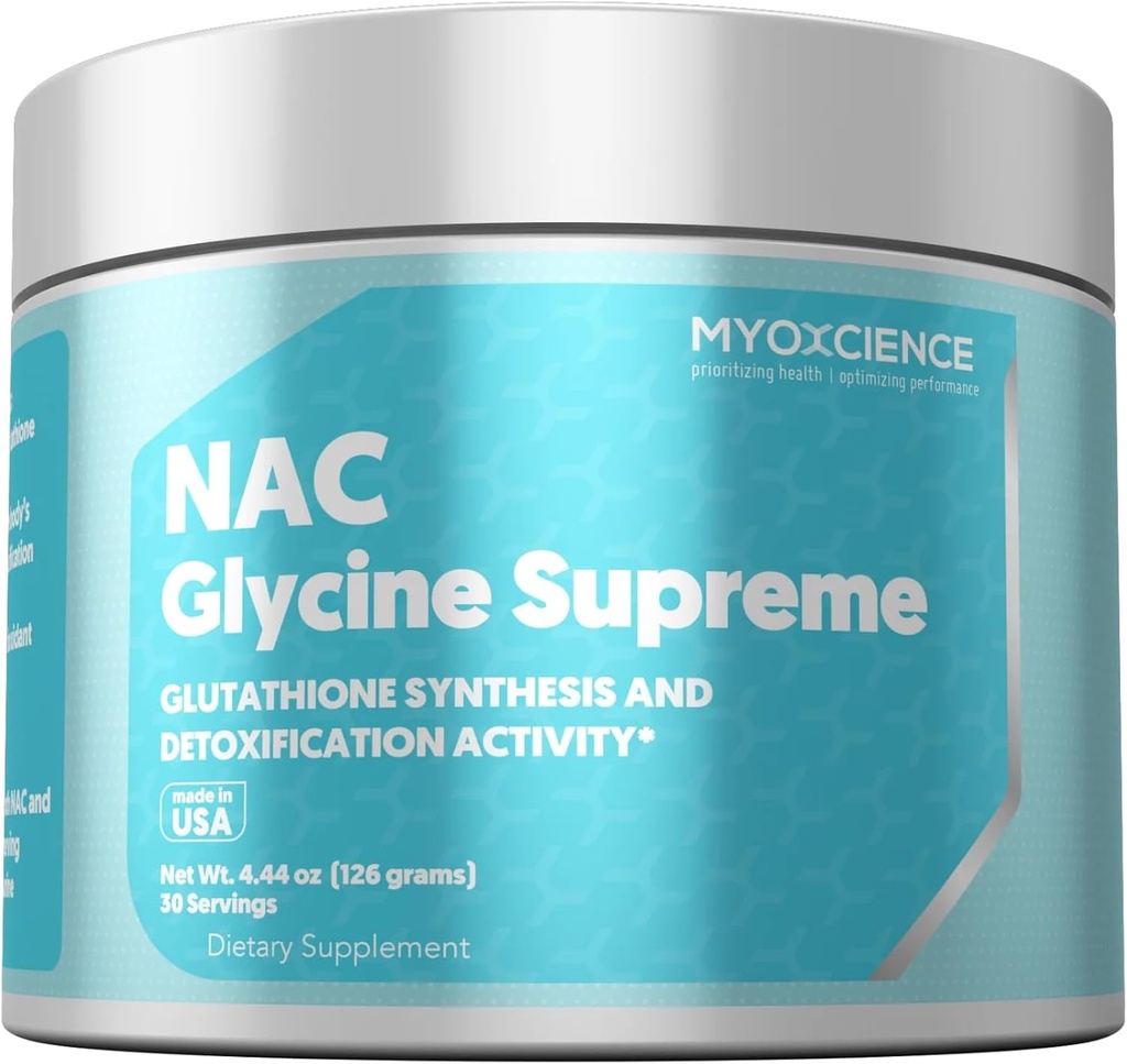 MYOXCIENCE NAC Glycine Supreme | N-Acetyl-L-Cysteine, Glycine, and Taurine Combination (Pexego natural e sabre de Pineapple) (30 porcións)