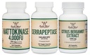 Nattokinase Supplement (120 Capsules), Serrapeptase (120 Capsules), Citrus Bergamot (60 Capsules)