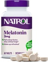 Natrol Melatonin 3 mg, dodatek stravy pro klidný spánek, spánkové doplňky pro dospělé, 60 melatonin tablety, 60 denní dodávky