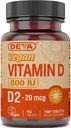 DEVA Vegan Vitaminas D2 800 TV, Ergocalciferolio papildas be gyvūninės kilmės ingredientų, 90 tablečių, 1 - pakuotė