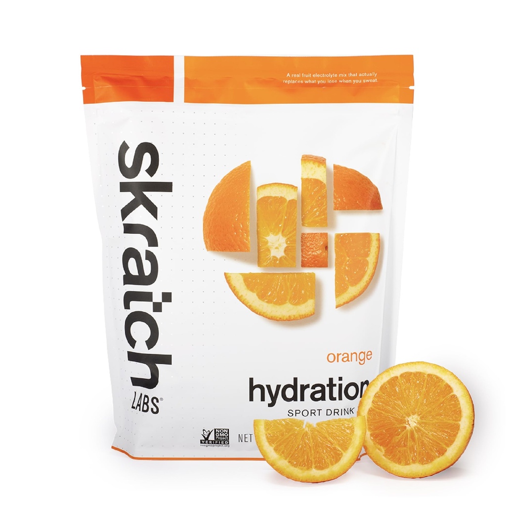 Skratch Labs Hydration Sports Drink Mix, Orange, 60 Servings | Sports nutrition with real fruit & clean ingredients, electrolytes for fast hydration & endurance, non-GMO, vegan, kosher