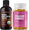 HAVASU NUTRITION Organic Black Seed Oil נוזלי + Collagen Gummies Bundle