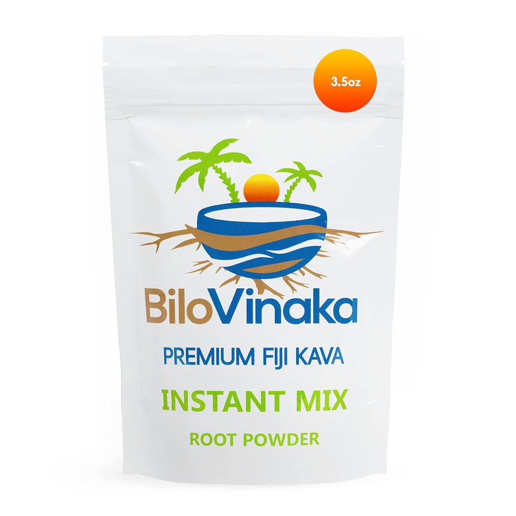 All-Natural Micronized Instant Kava Drink Mix, Premium Fiji Kava Kava Powder, Kava Fijian Root Powder, No Straining Needed, 3.5 oz/ 100 Grams