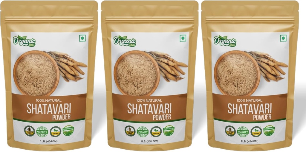 Organic Shatavari Powder - 16 oz (3 darabos csomagolás)