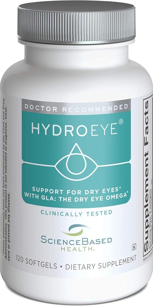 Hidro-Eye Softgels - Dry Eye Relief - Xüsusiyyətlər GLA, EPA, DHA və Digər Key Nutrients - 120 Count