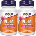 NOW Supplements, Vitamin B-12 5,000 mcg, with Folic Acid, Nervous System Health*, 60 Lozenges (Pack of 2)