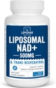Liposomal NAD+ 500 mg + Trans- Resveratrol 300 mg, Superior Absorptio True NAD Supplement Efficient for Cellular Energy Metabolia & DNA Repair, 60 Softgels