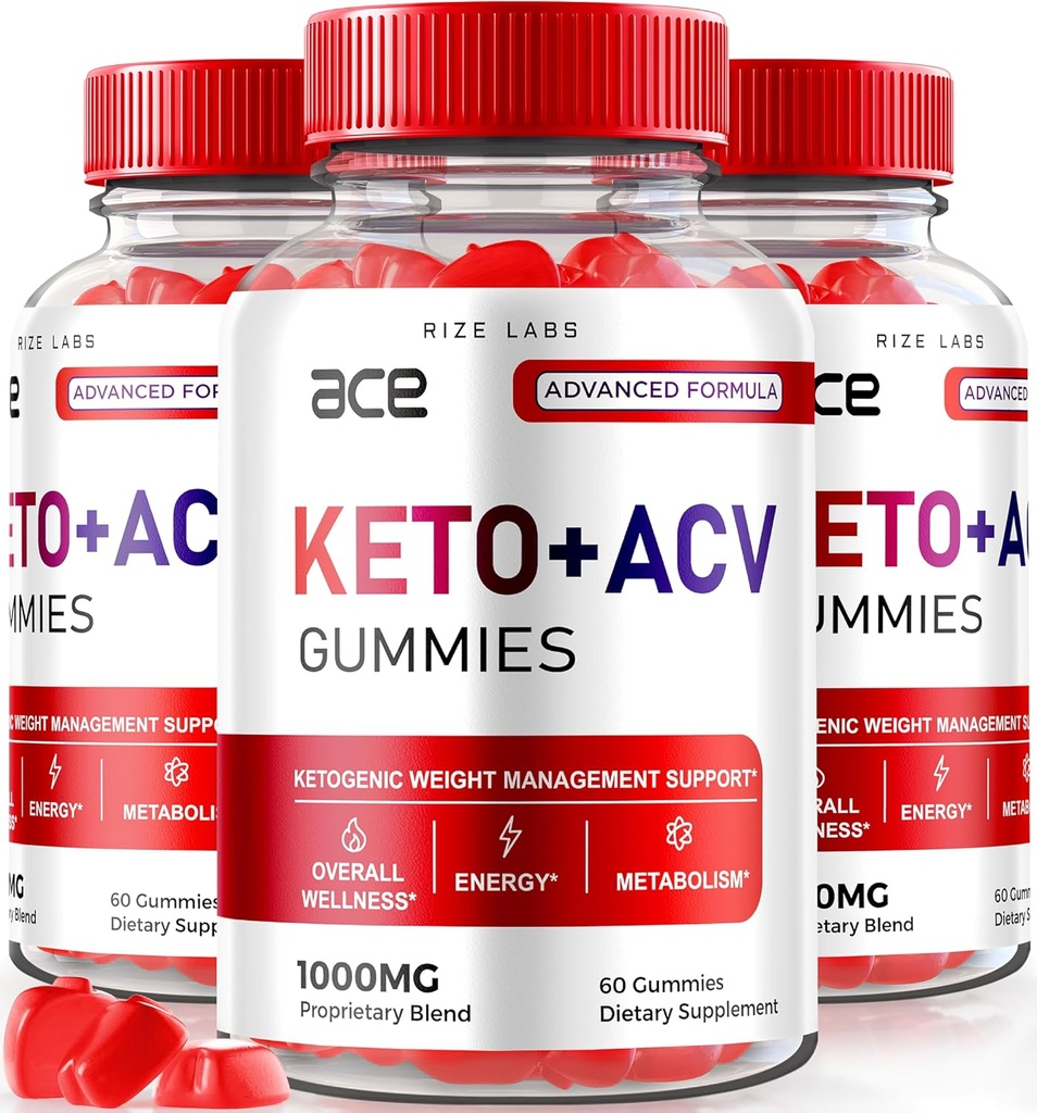 rize 실험실 - 에이스 Keto ACV Gummies, 고급 체중 감소 1000mg, 애플 Cider Vinegar 보충 (180 Gummies)