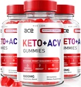 مختبرات البساط - Ace Keto ACV Gummies, Advanced Weight Loss 1000mg, Apple Cider Vinegar supplement (180 Gummies)
