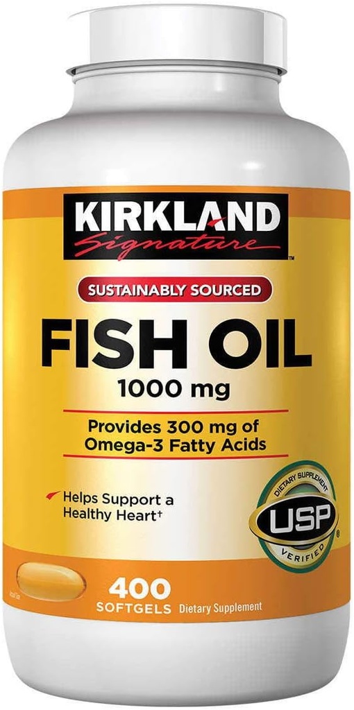 Kirkland signature Fish Oil 1000 mg, 400 Softgels (2 Pack)