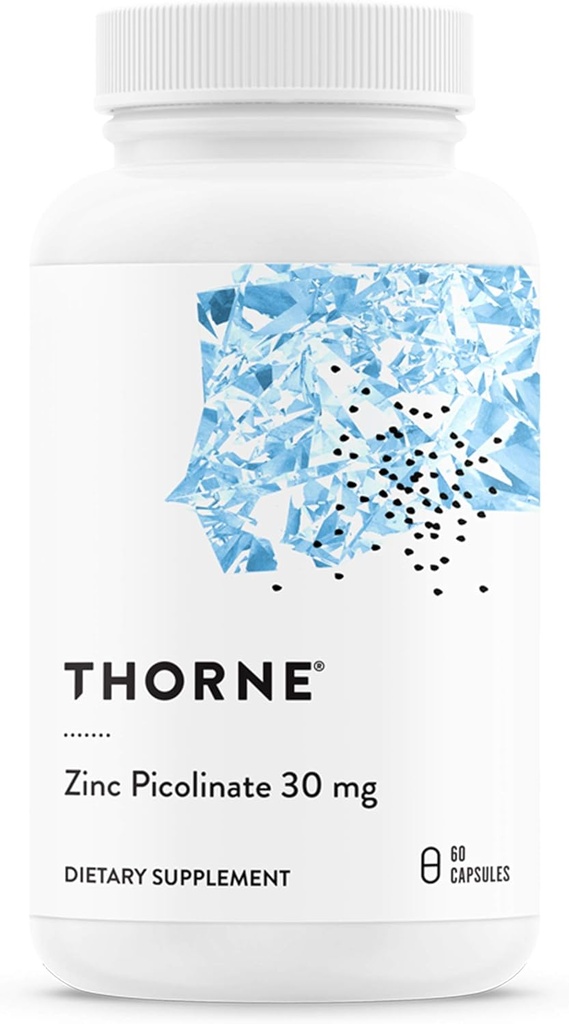 THORNE - Zinc Picolinate 30 mg - Well-Absorbed Zinc Suplemen untuk Perkembangan dan Fungsi Imune * - 60 Capsules