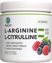 L-Arginine 5000mg + L-Citrulline 2000mg Complex Powder supplement - Nitric Oxide Booster - Heart Health, blood Flow, Energy ' Endurance - 30 Servings (Berry Blend)