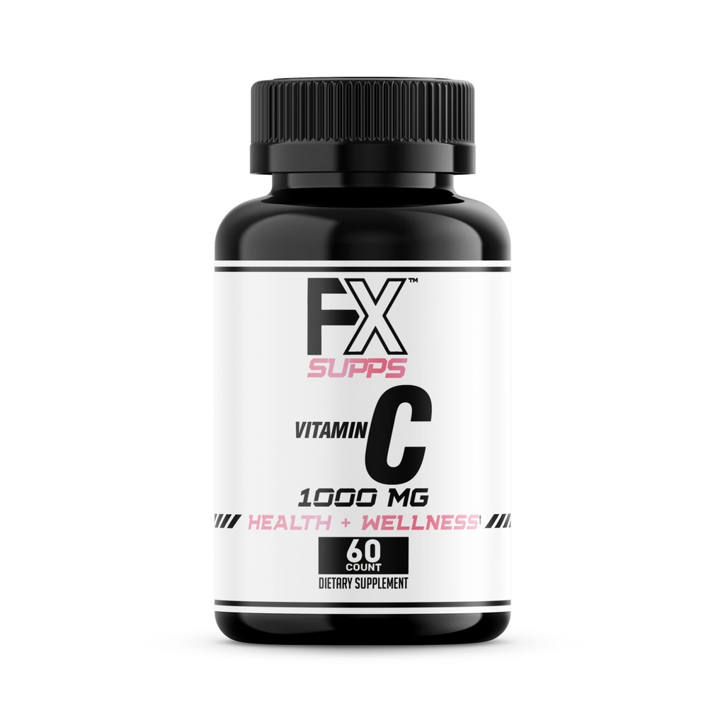 FXSUPPS Vitamin C 1000 mg (1 Pack of 100 Capsules) | Vegan-Friendly Vitamin C Supplement for Adult Men and Women | Supports Immune System, Improves Mood, and Improves Skin Health