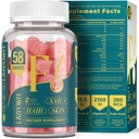 Gume Biotin pentru păr, piele și unghii - Vitamine de păr pentru bărbați și femei, 10.000mcg Max puterea vitamina B7 pentru creșterea părului și unghii mai puternice,203