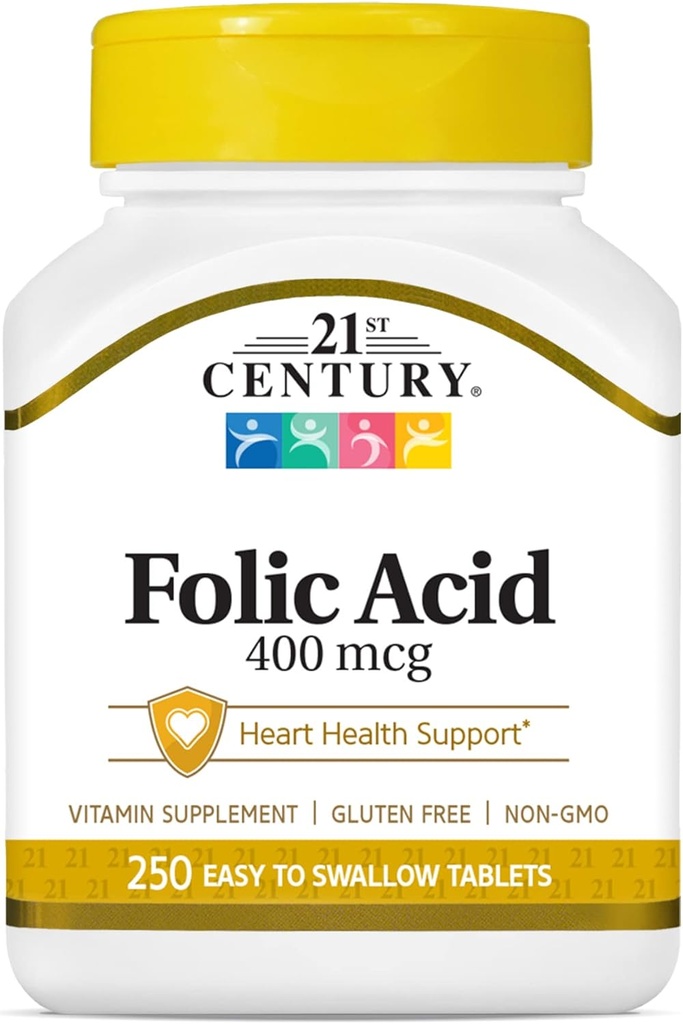 21st Century acid Folic 400 mcg, 250 Count