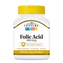 21st Century Folic Acid 400 mcg Tablets, 250 Count