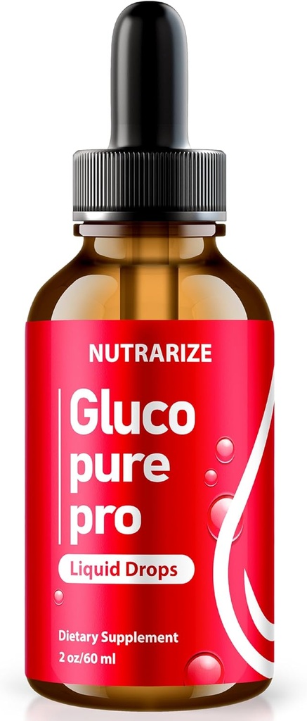 NutraRize Glucopure Pro tilgad, ametlik valem, et toetada tervislikku ja stabiilset taset, Premium verelisa üldise tervise ja heaolu jaoks, Gluco Pure Pro Gotas Arvustused (30 Servings)