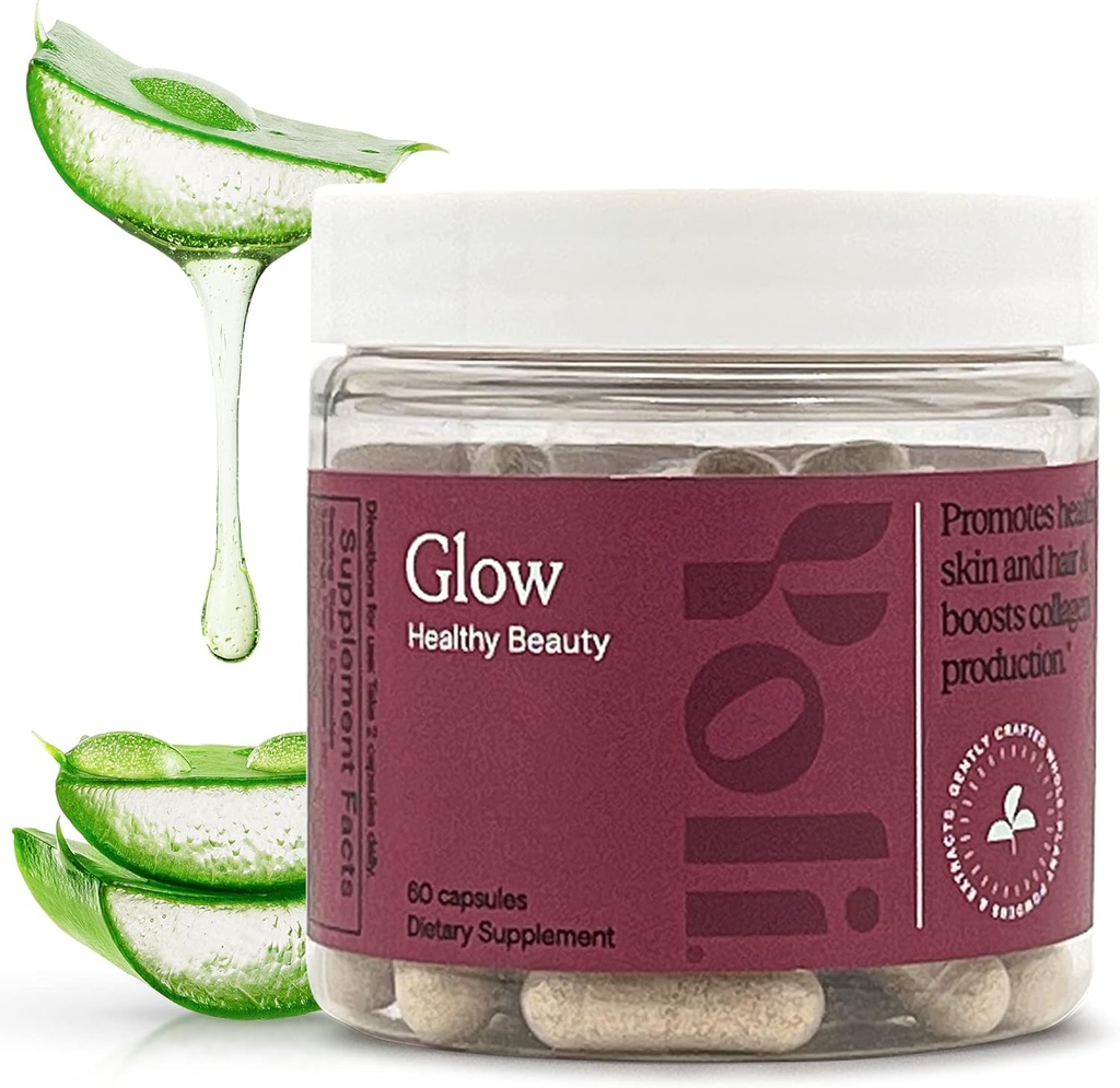 Yoli® Glow Biotin & Collagen 补充物 – 头发,皮肤和钉子公式 – 具有基本维生素和矿物的妇女每日多维金 – 60 Capsules