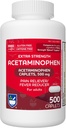 Rite Aid Extra Strength Acetaminophen, 500mg - 500 Caplets | Pain Reliever & Fever Reducer für Migraines, Gelenkschmerzen, Muskeln oder Rückenschmerzen und Menstruationsschmerzen