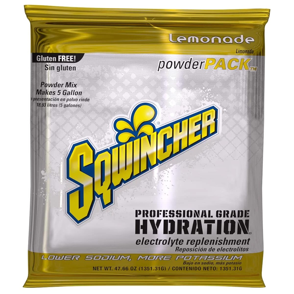 Sqwincher Toz Paketi | Limonade Flavored | Aşağı Calorie | Aşağı sodyum | Electrolyte Replenishment Hydration Drink Mix - Just Su 5 Gallons əlavə et