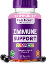 Simțiți-vă mare Imunitate de sprijin Gummies cu elderberry, zinc și vitamina C 