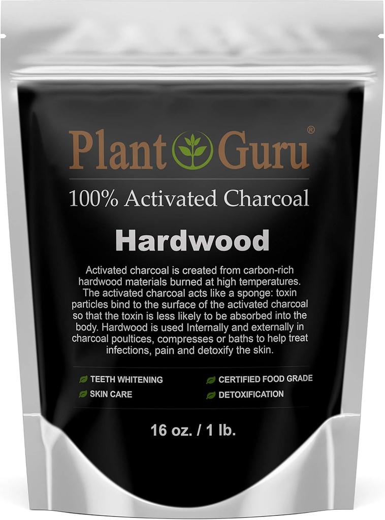אבקת Charcoal מופעלת 1 lb. Hardwood - מזון כיתה כשר non-GMO - שיניים וייטנינג, מסיכה פנים ואיפור. קידום טיהור טבעי ועזרה