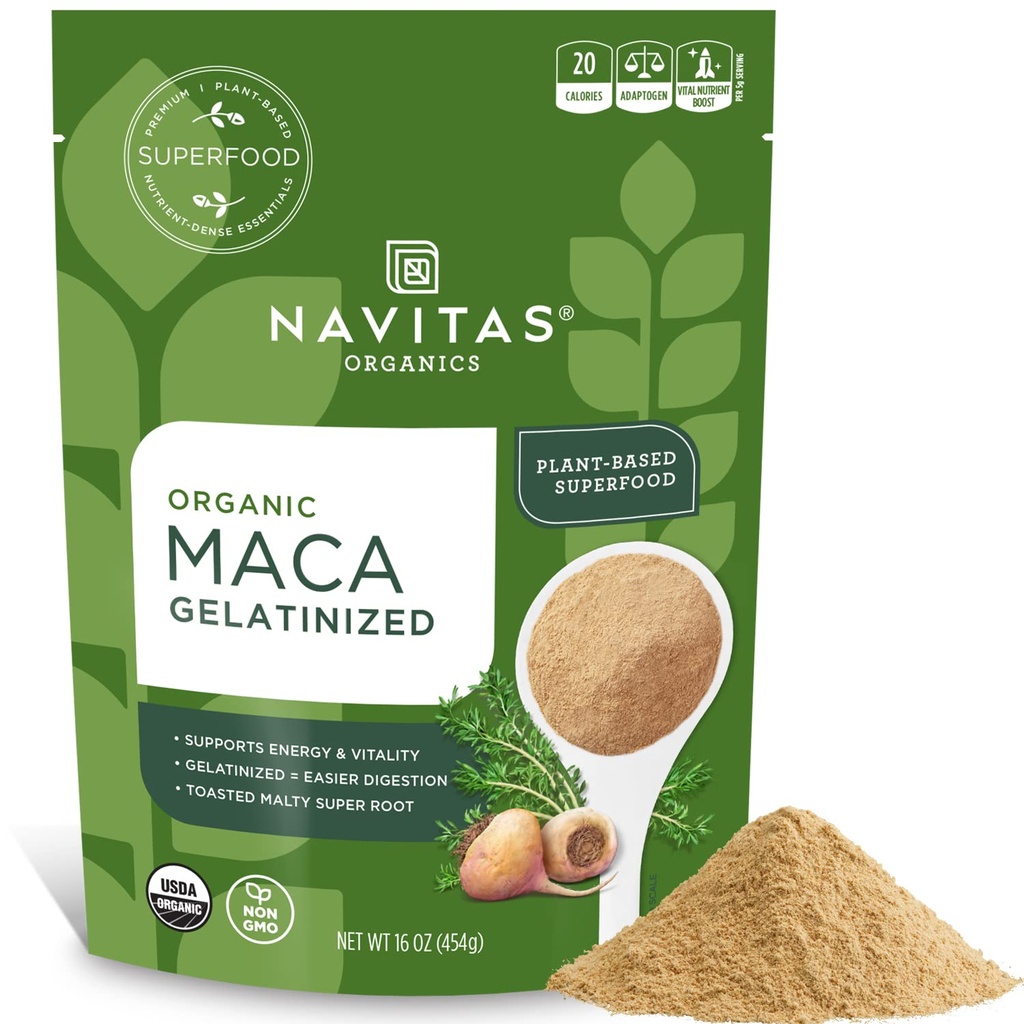 Navas Organics Maca Gelatinized Powder, 16 oz.
