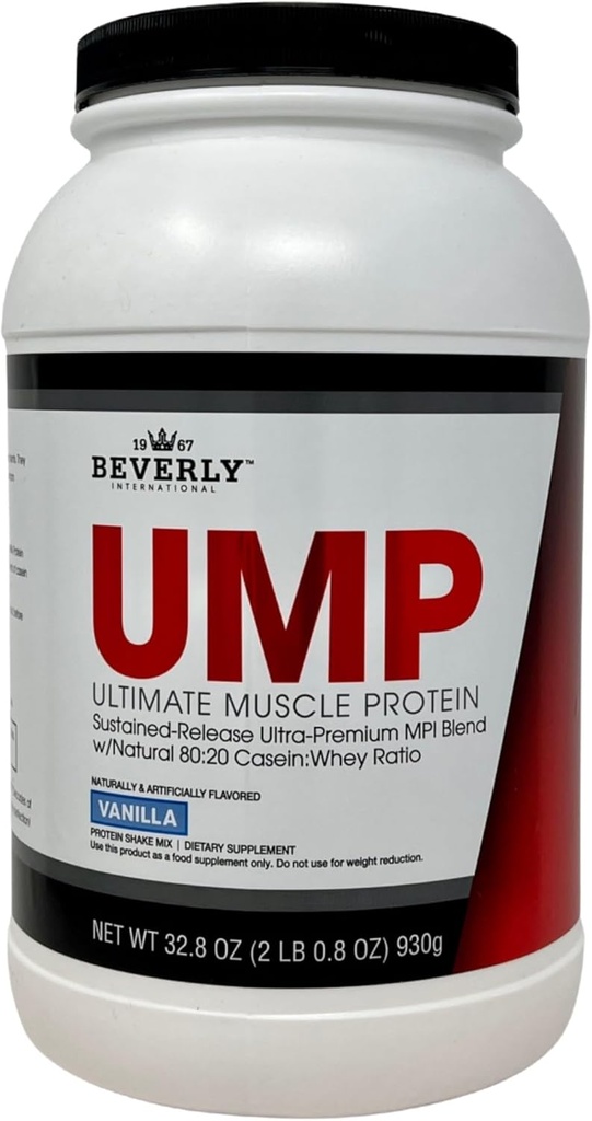 Beverly International UMP Protein Powder, Vanilla. Unik Whey-Casein Ratio bygger Lean Muscle. Lätt att Digest. No Bloat. (32.8 oz) 2lb .8 oz