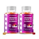 Vitamatic Prebiotic Fiber Gummies for Adults – 2 Pack (Total 120 Gummies) 7g Fiber per Serving | Extra Strength | Zero Sugar Added | Pectin-Based | Digestive Health & Regularity Support