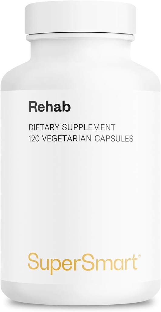 Supersmart - Rehab (Avancerad Formel) - med Kudzu, Silymarin, Ginger Root, Benfotiamine - All-in-1 Supplement | Non-GMO & Gluten Free - 120 Vegetariska kapslar