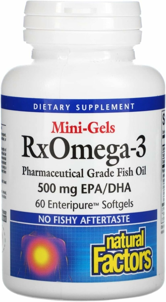 자연적인 요인 - Rx Omega-3 요인 소형 젤, EPA 350mg, DHA 140mg의 지원 심장 혈관 건강, 60 연약한 젤