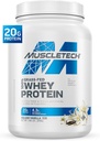 Muscletech Grass-Fed Whey Protein Powder (Deluxe Vanilla, 1.8LB) - Whey Protein Smoothie & Milk Shake Mix apoia a ganancia muscular e recuperación - 20g de proteína de soro para mulleres e homes - Non-GMO e Gluten-Free