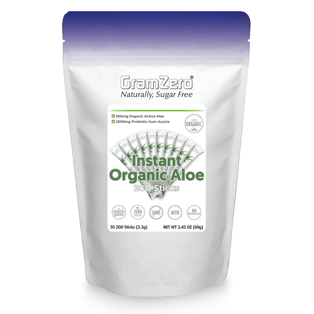 GramZero 2GO Sticks - Orgueic Aloe: Uneflavored, genial per al club d' Nutrició carregat Te