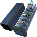 Organizzatore di pillole 1 volta al giorno, Scatola di pillole 7 giorni, Caso di viaggio settimanale, Contenitore di grandi farmaci giornalieri, Una volta Dispenser Pillbox giornaliero per vitamina, medicina, pillole, supplemento (blu)