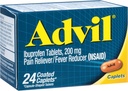 Advil Ibuprofen Coated Caplets Pain Reliever and Fever Reducer 200 Milligram 24Ct