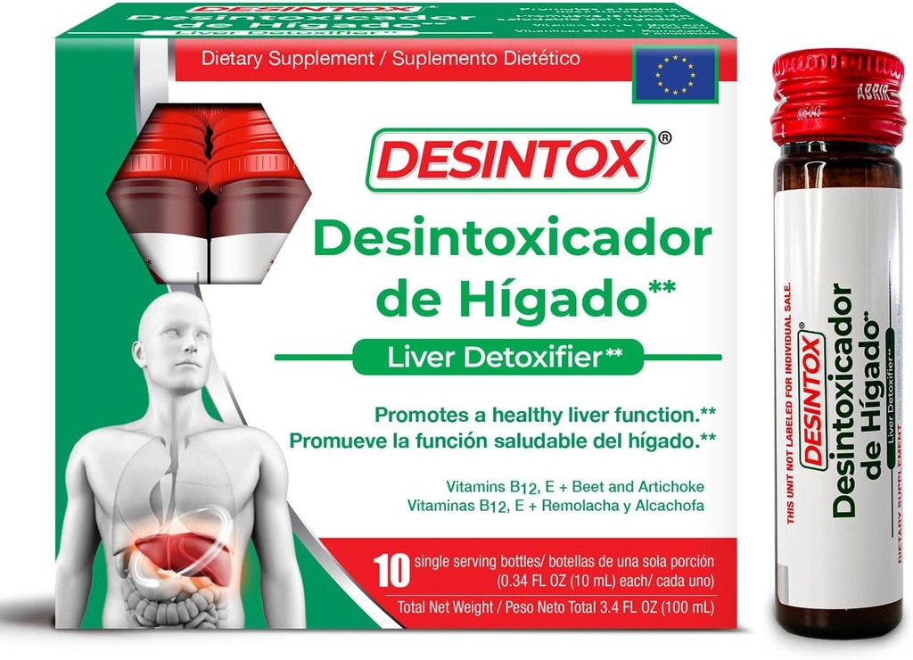 Suplemento de apoio ao vivo, 10 Tiros líquidos - Liver Detox Formula con Beet Root, Artichoke Leaf, Choline, Inositol, vitamina B12 e E - Suplemento de asistencia sanitaria para homes e mulleres