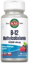 KAL Vitamin B-12 Metilkobalamin Lozenges 1000mcg, zdrava energija, Presnova, Živčevje in podpora rdečih krvnih celic,* Optimalna absorpcija, naravna jagodna aroma, Vegan, sladkor brez, 60 Serving, 60 Lozenges